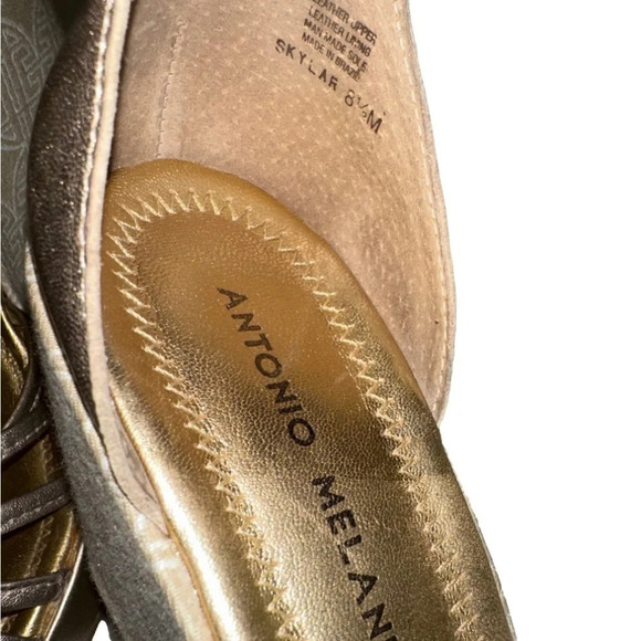 Antonio Melani Skylar Gold Wedge Open Toe Women’s Sandals Size 8.5 - Picture 5 of 7